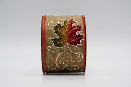 Fall Maple Leaves Wired Ribbon_KF7472GC-14-220_natural